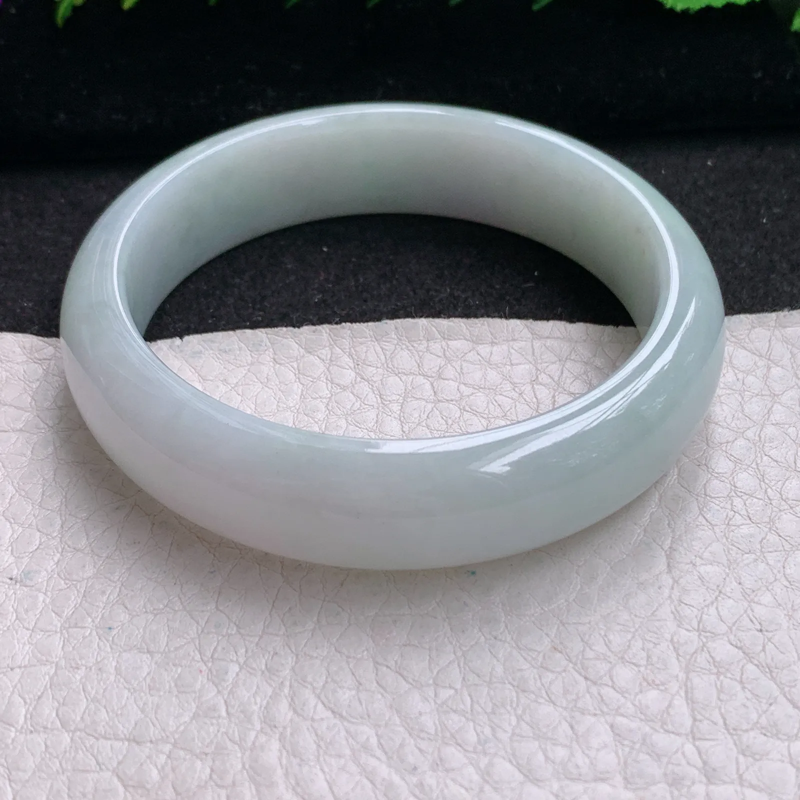 nr实拍53.5*13.8*7.5平安镯 缅甸翡翠精美纯美水润宽边玉手镯 玉手环