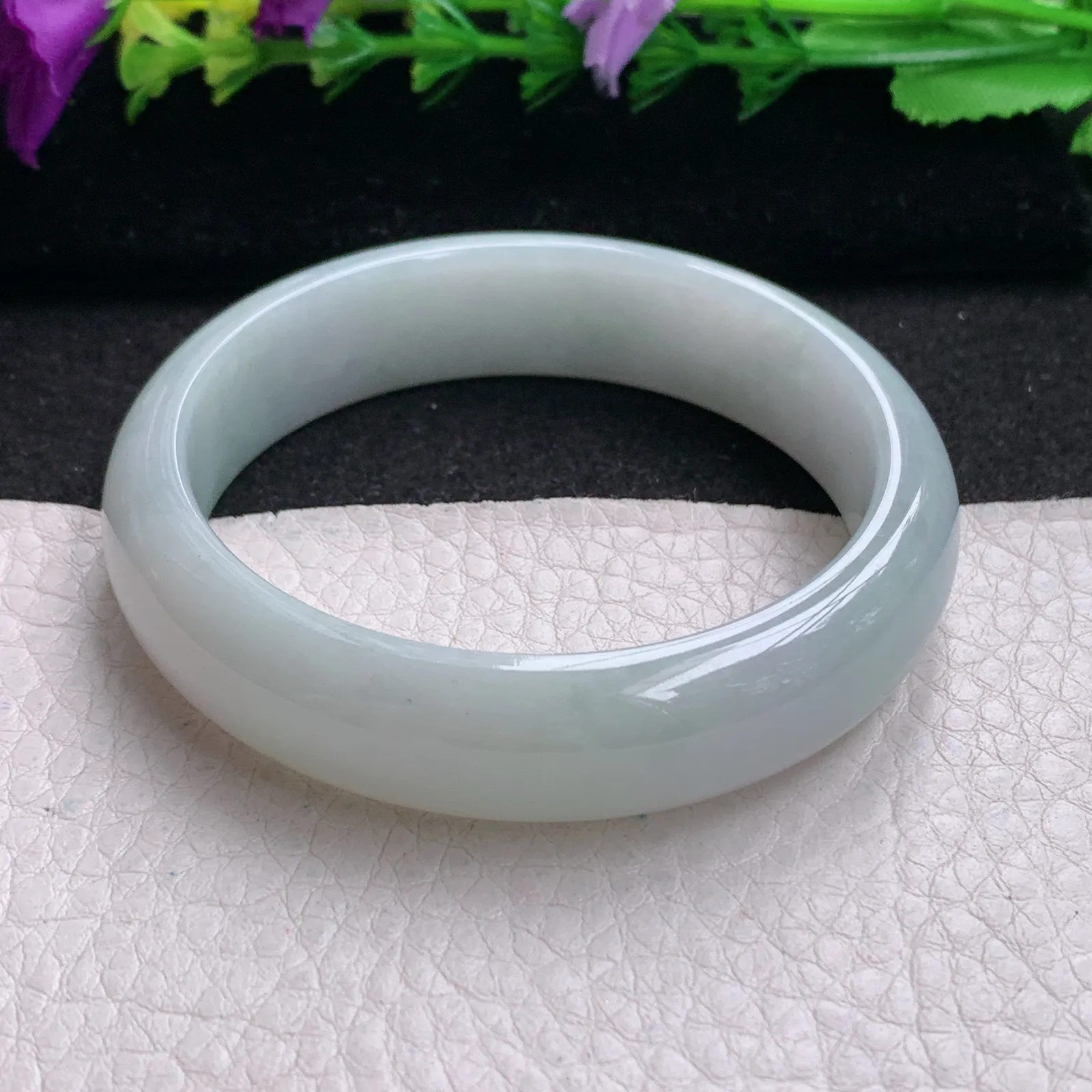 nr实拍53.5*13.8*7.5平安镯 缅甸翡翠精美纯美水润宽边玉手镯 玉手环