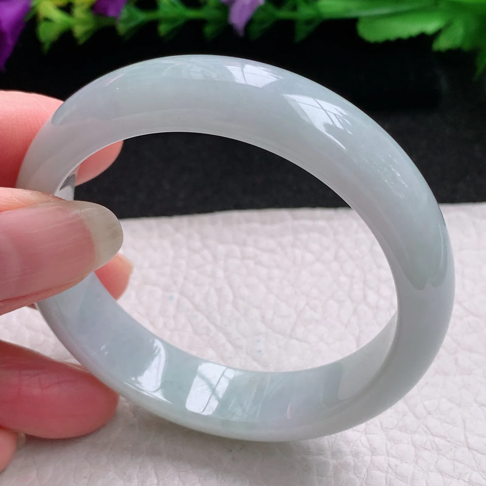 nr实拍53.5*13.8*7.5平安镯 缅甸翡翠精美纯美水润宽边玉手镯 玉手环