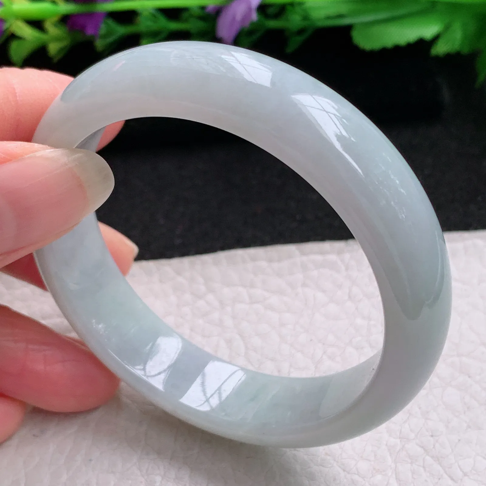 nr实拍53.5*13.8*7.5平安镯 缅甸翡翠精美纯美水润宽边玉手镯 玉手环