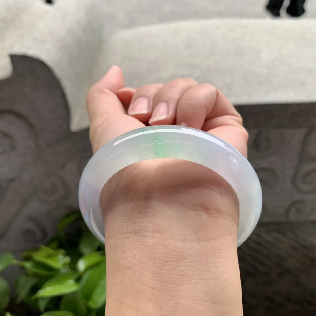 圈口 54.2-12.2-8.8【冰种春彩正圈手镯】正圈54 55可戴