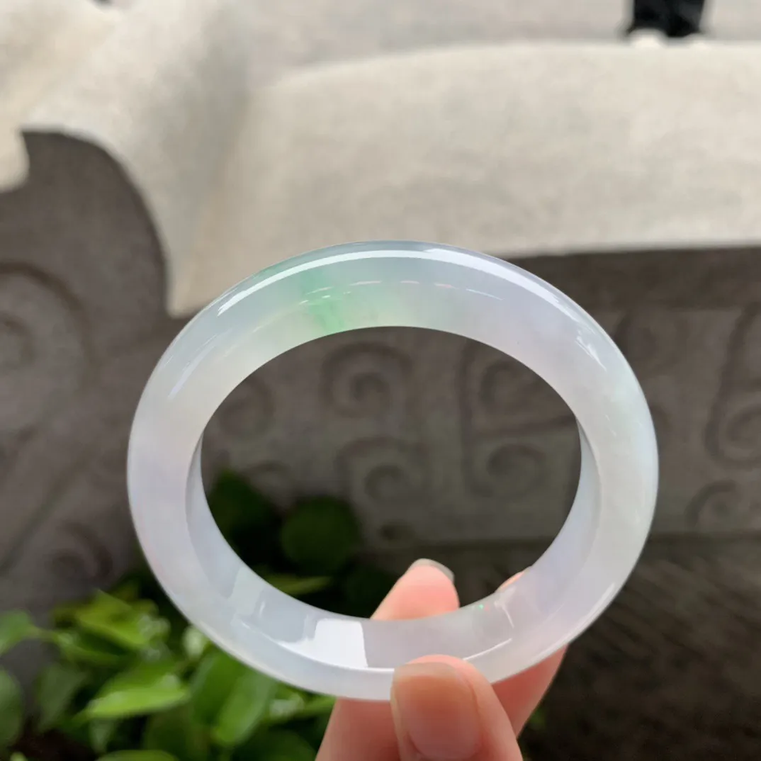 圈口 54.2-12.2-8.8【冰种春彩正圈手镯】正圈54 55可戴