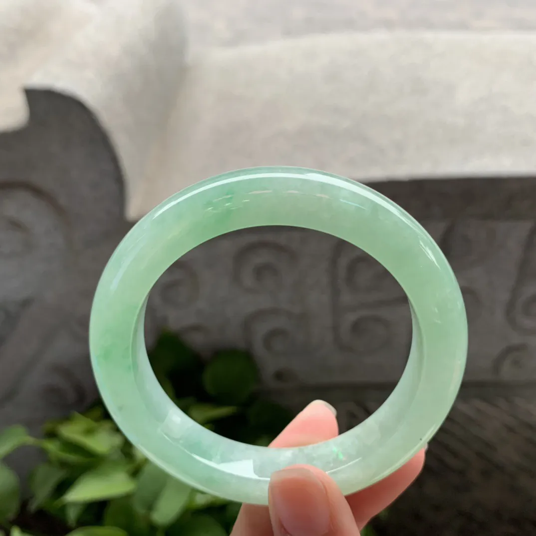 圈口56.6-11.8-9.5 【冰绿正圈手镯】正圈56 57可戴