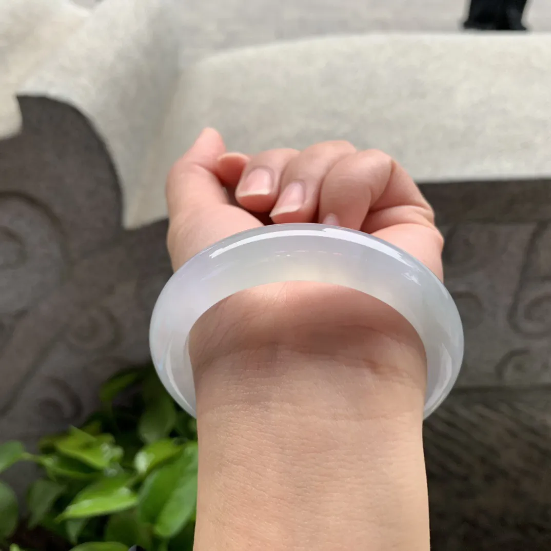 圈口 54.2-12.2-8.8【冰种春彩正圈手镯】正圈54 55可戴