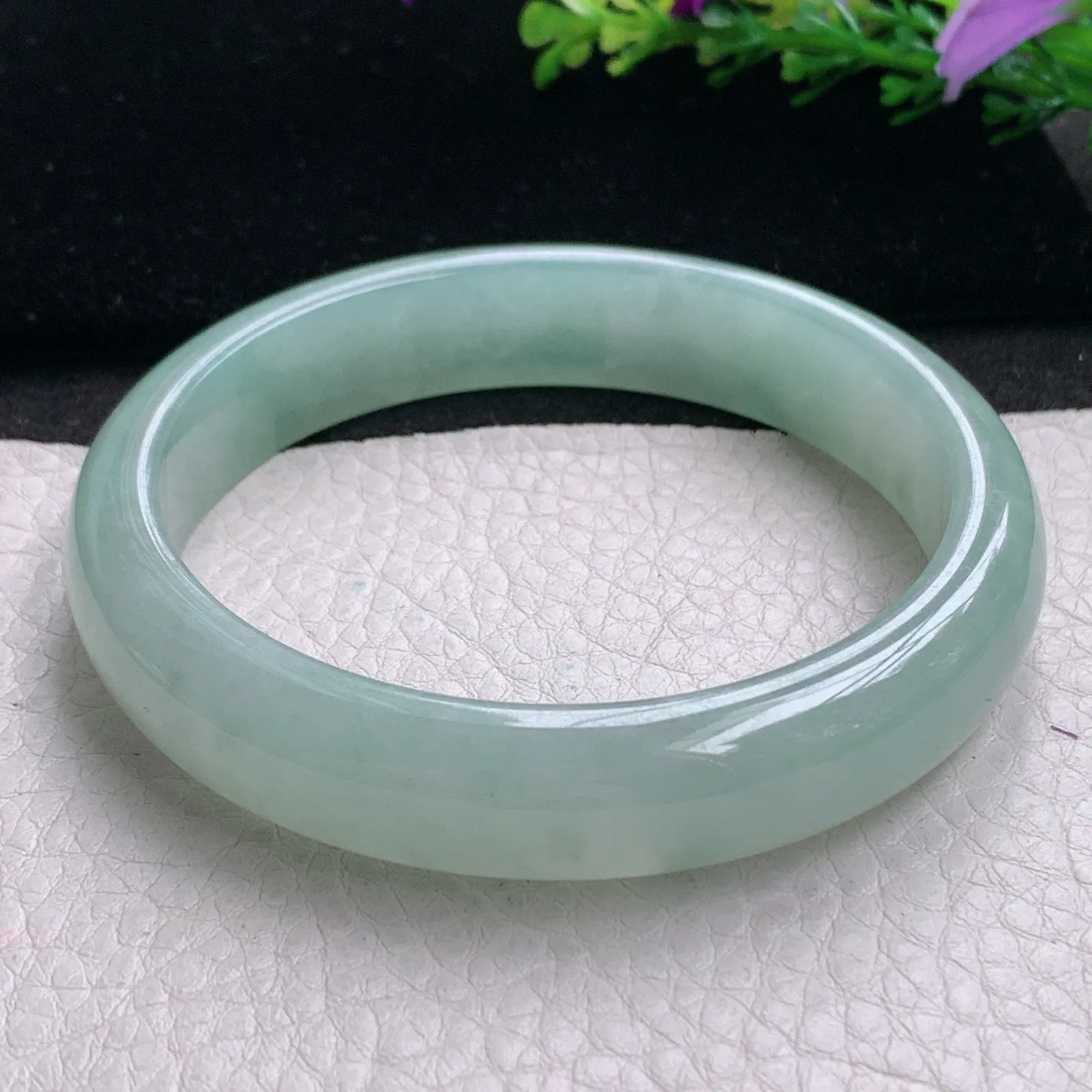 nr大圈口61*13.2*8平安镯 缅甸翡翠a货玉手镯冰晴厚装宽边玉手环