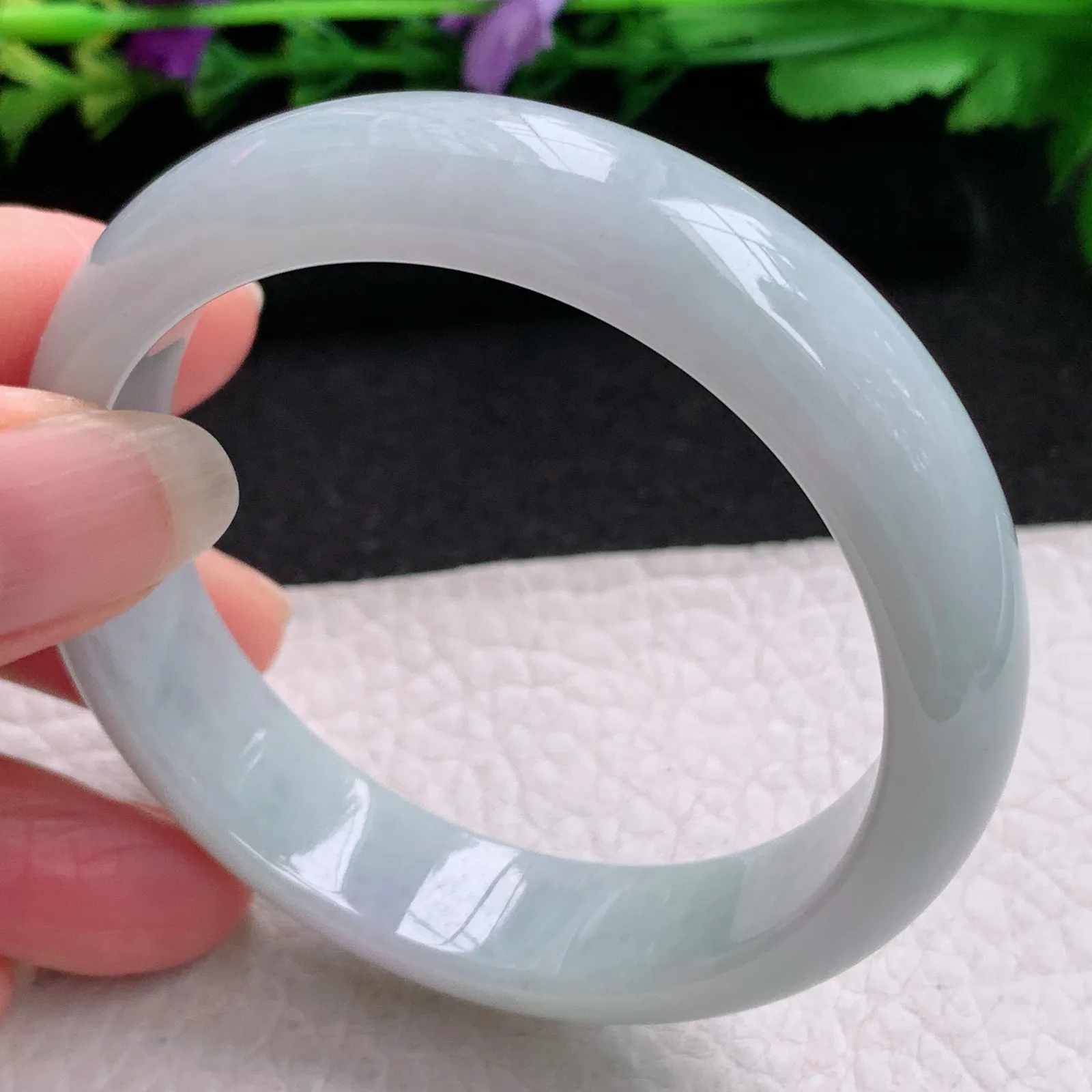 nr实拍53.5*13.8*7.5平安镯 缅甸翡翠精美纯美水润宽边玉手镯 玉手环