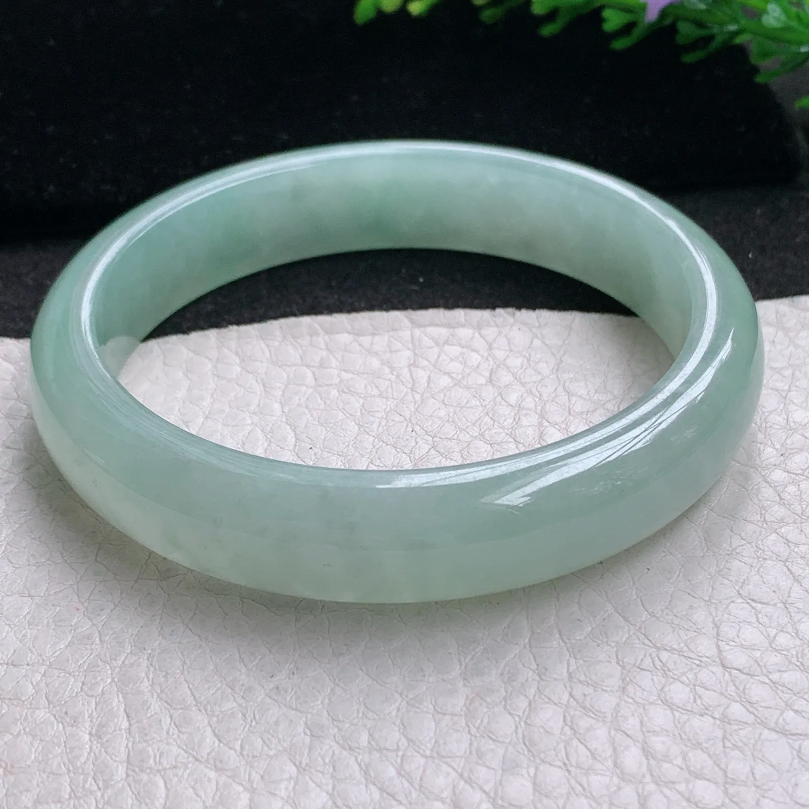 nr大圈口61*13.2*8平安镯 缅甸翡翠a货玉手镯冰晴厚装宽边玉手环