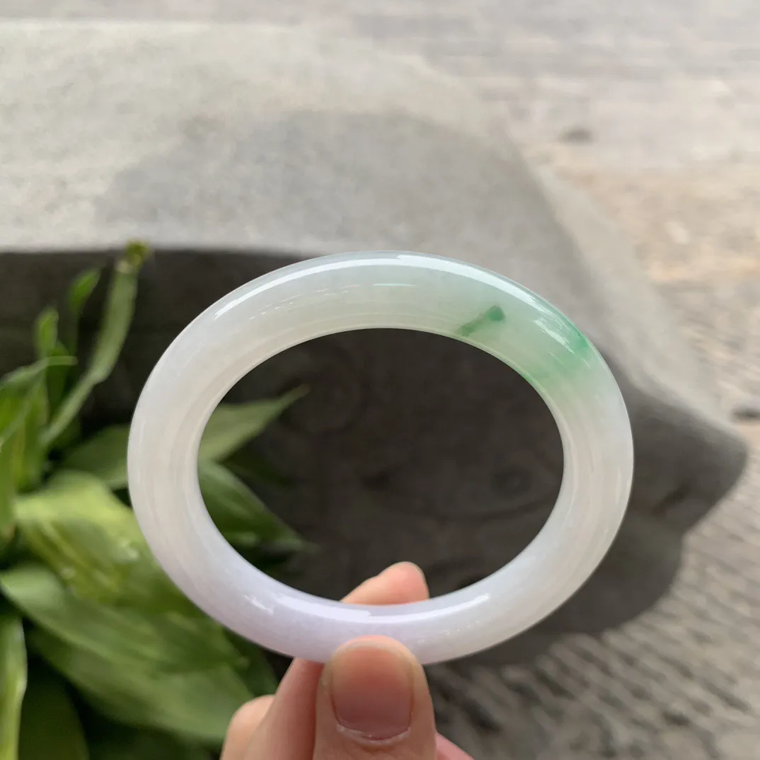 小圈口53.8-9.8 【飘阳绿圆条手镯】圆条53 54可戴