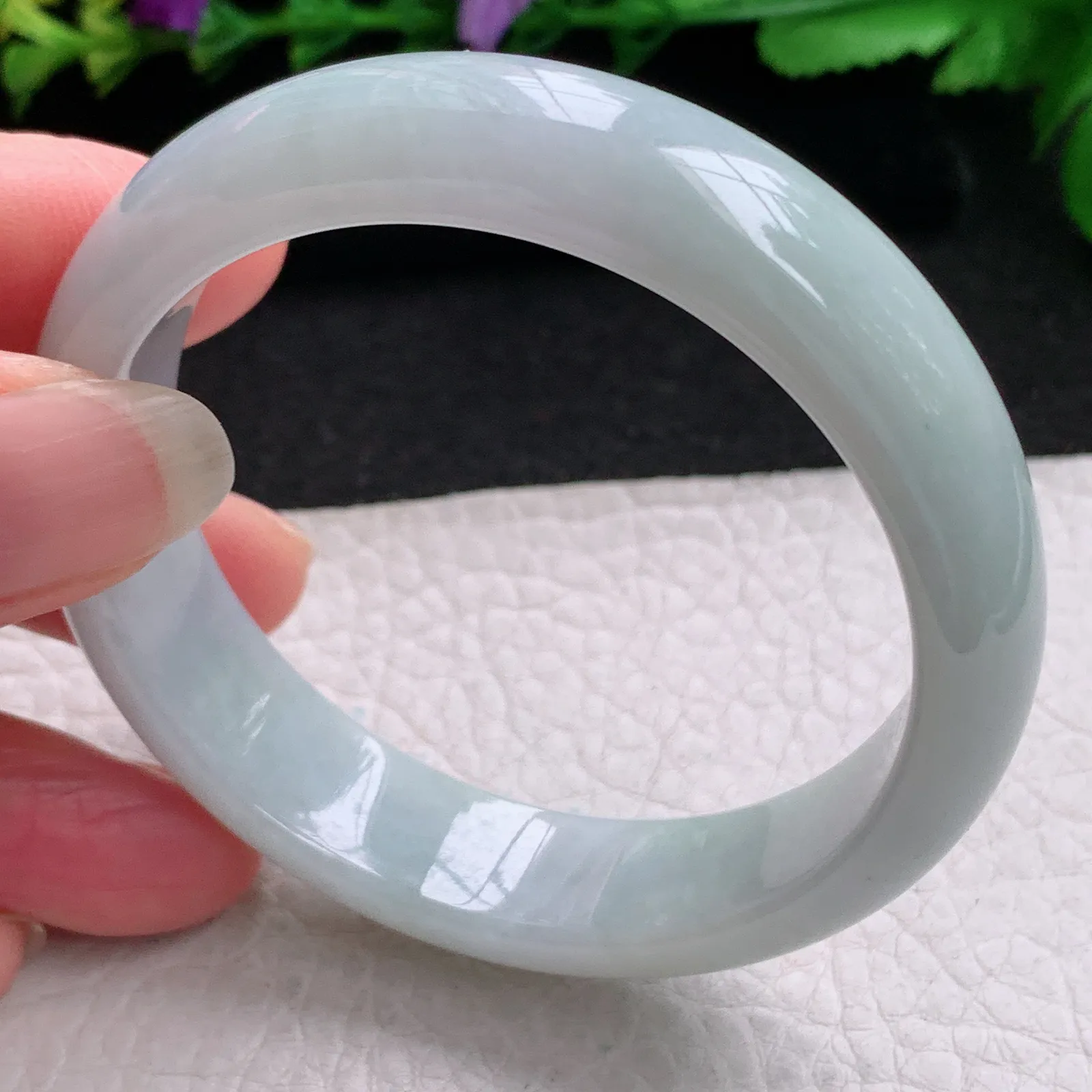 nr实拍53.5*13.8*7.5平安镯 缅甸翡翠精美纯美水润宽边玉手镯 玉手环