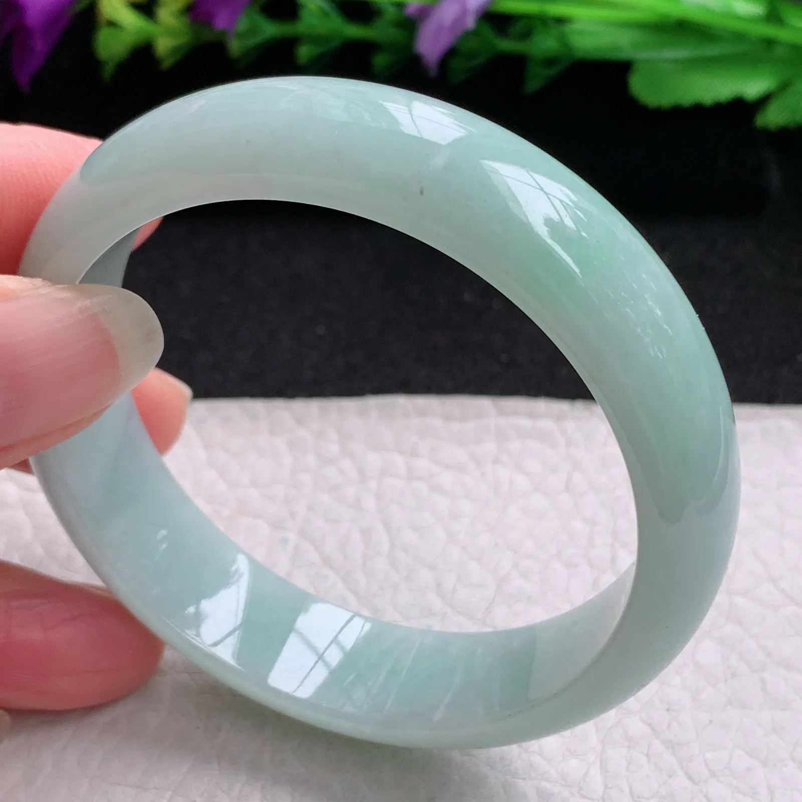 js实拍55.5*14.5*7.5平安镯 缅甸翡翠精美晴美水润宽边玉手镯 玉手环