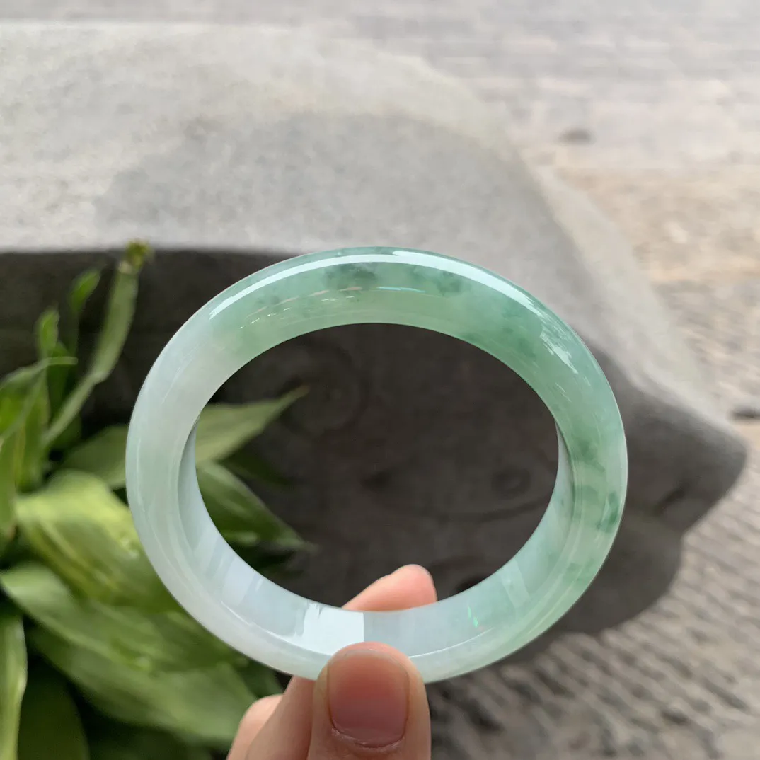 圈口57.6-13-9 【冰飘绿正圈手镯】正圈57 58可戴