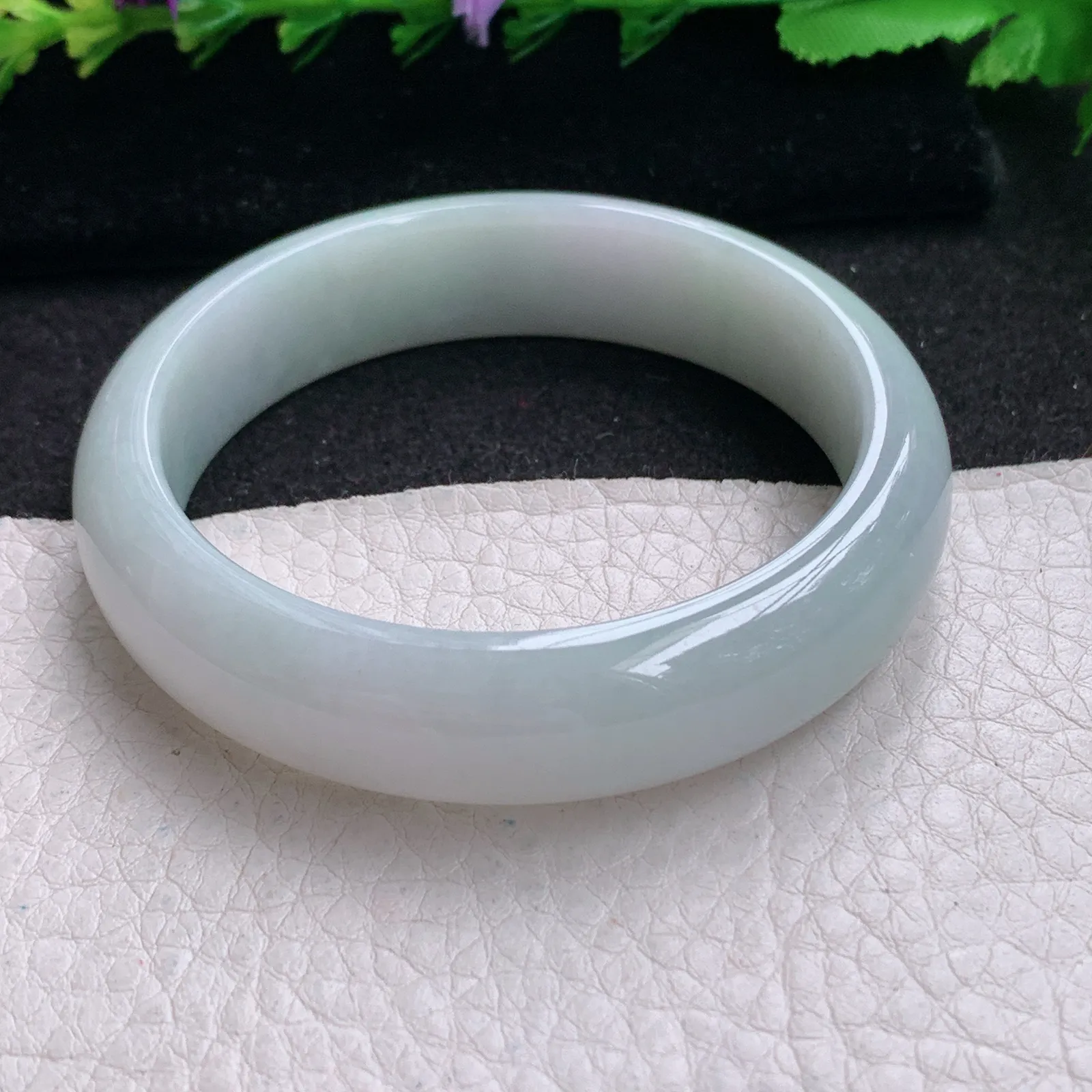 nr实拍53.5*13.8*7.5平安镯 缅甸翡翠精美纯美水润宽边玉手镯 玉手环