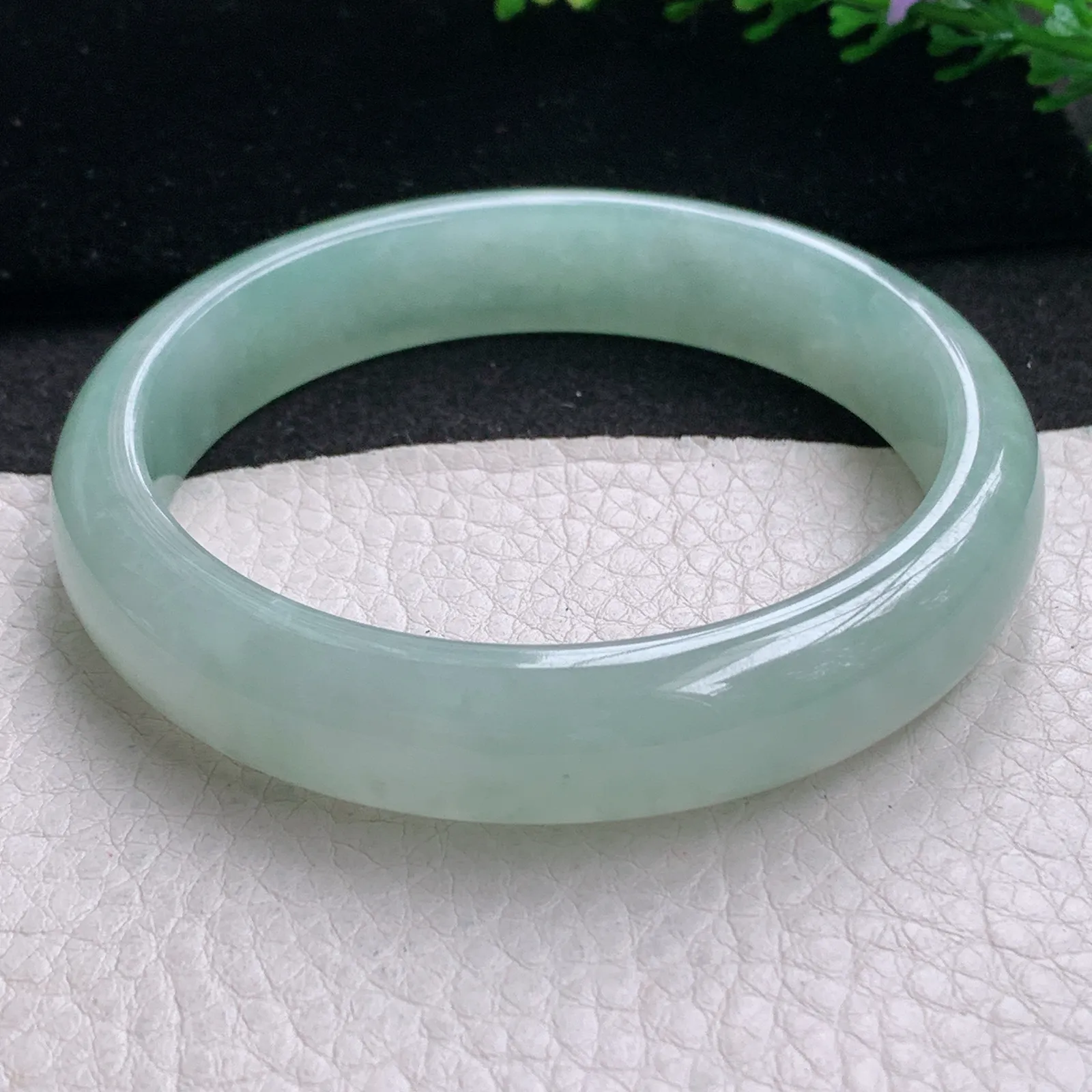 nr大圈口61*13.2*8平安镯 缅甸翡翠a货玉手镯冰晴厚装宽边玉手环