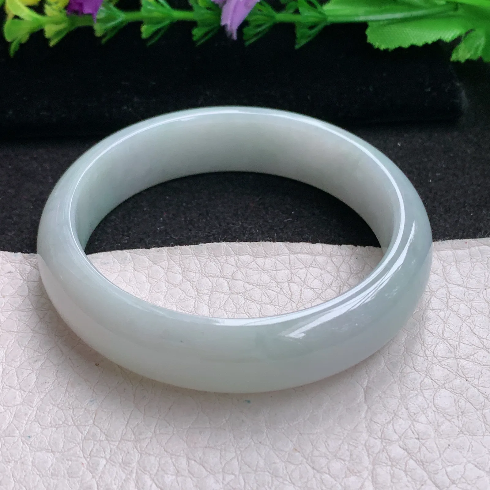 nr实拍53.5*13.8*7.5平安镯 缅甸翡翠精美纯美水润宽边玉手镯 玉手环