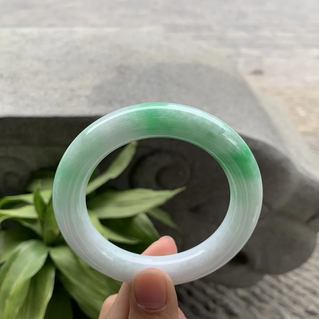 圈口55-11.9 【辣阳绿圆条手镯】圆条55 56可戴
