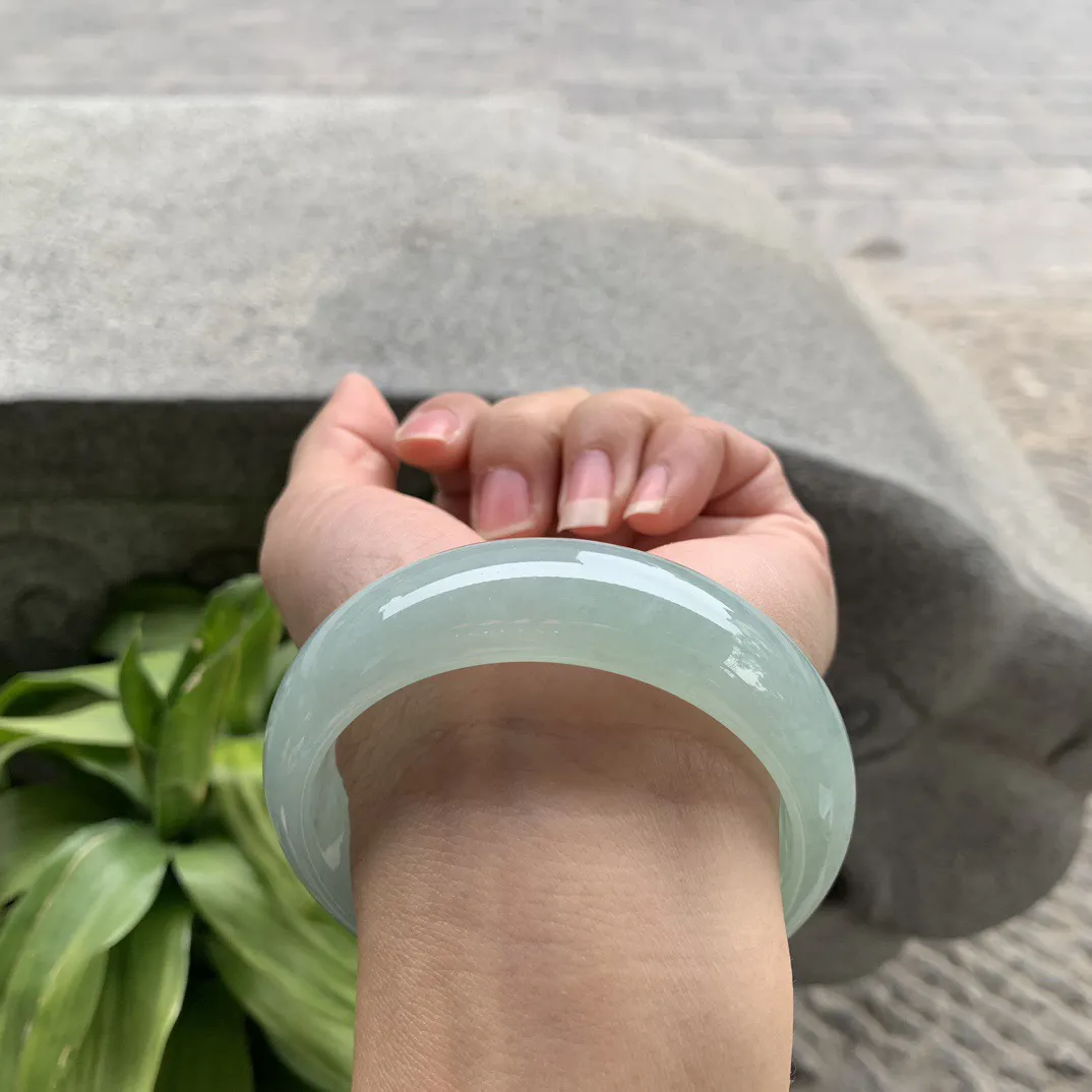 宽版大圈口 58.2-18.6-8.3【冰晴绿正圈手镯】正圈58 59可戴