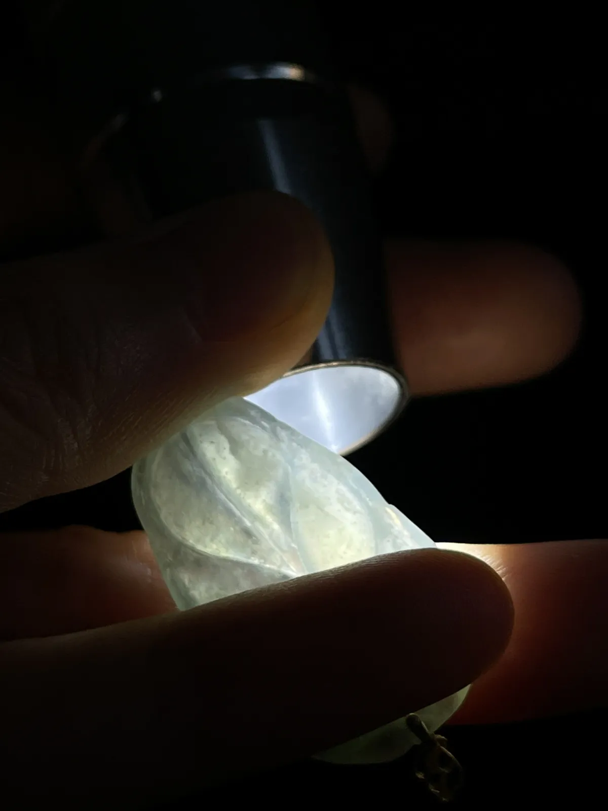 翡翠叶子，印记：G18K,伴钻石