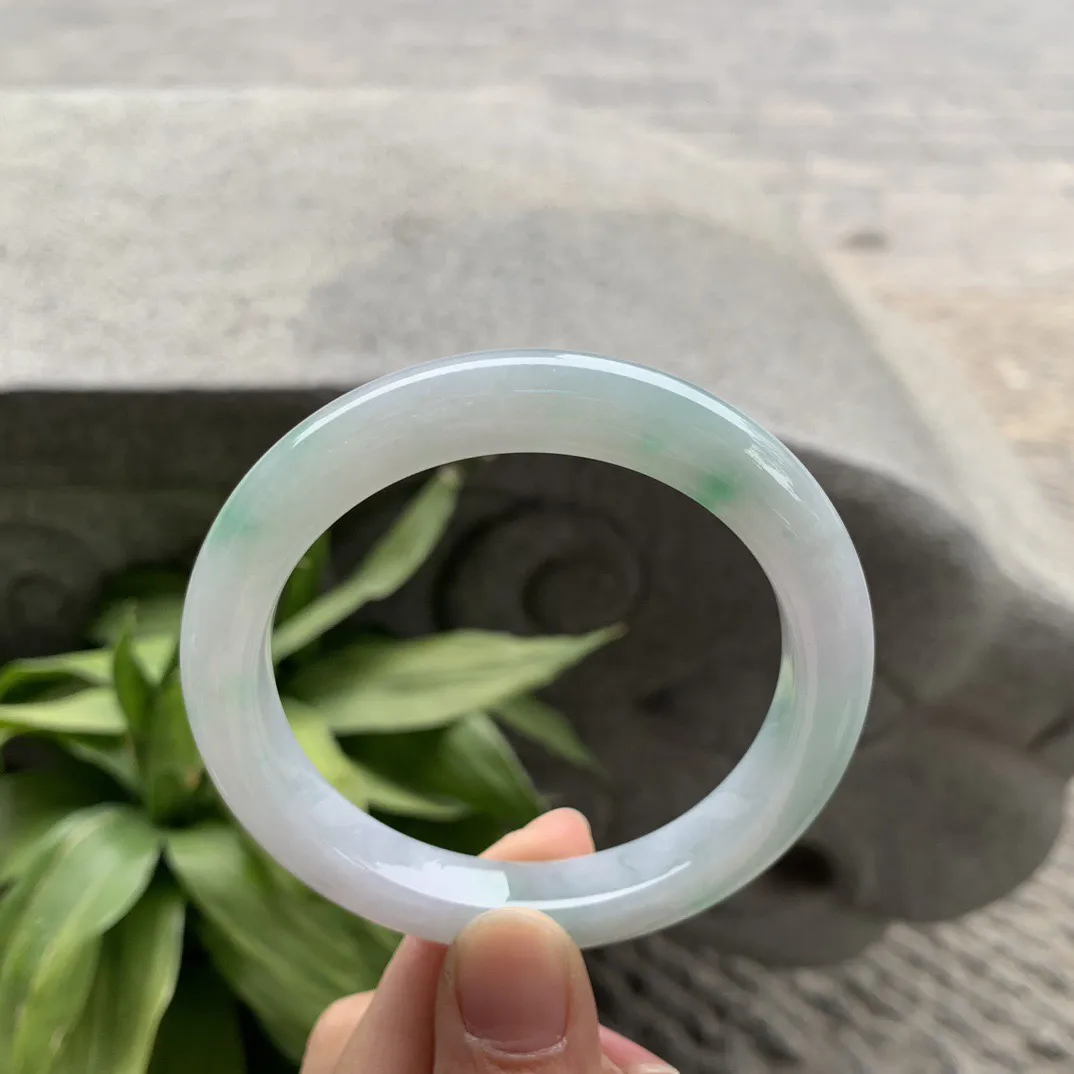 圈口56-9.6-9.3 【飘绿正圈手镯】正圈56 57可戴