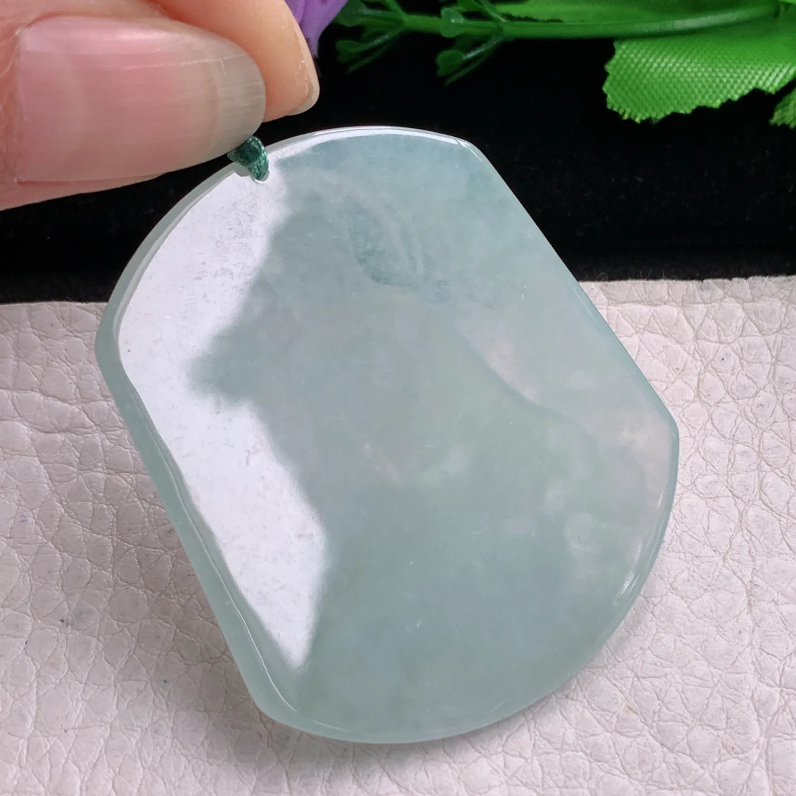 yn实拍51.5*43.8*5缅甸翡翠精雕冰晴大日如来佛祖 佛主玉吊坠 玉挂坠