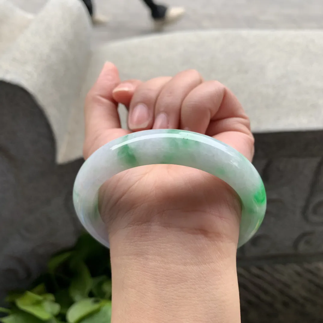 大圈口 58.2-13-9.1【飘阳绿正圈手镯】正圈58 59可戴