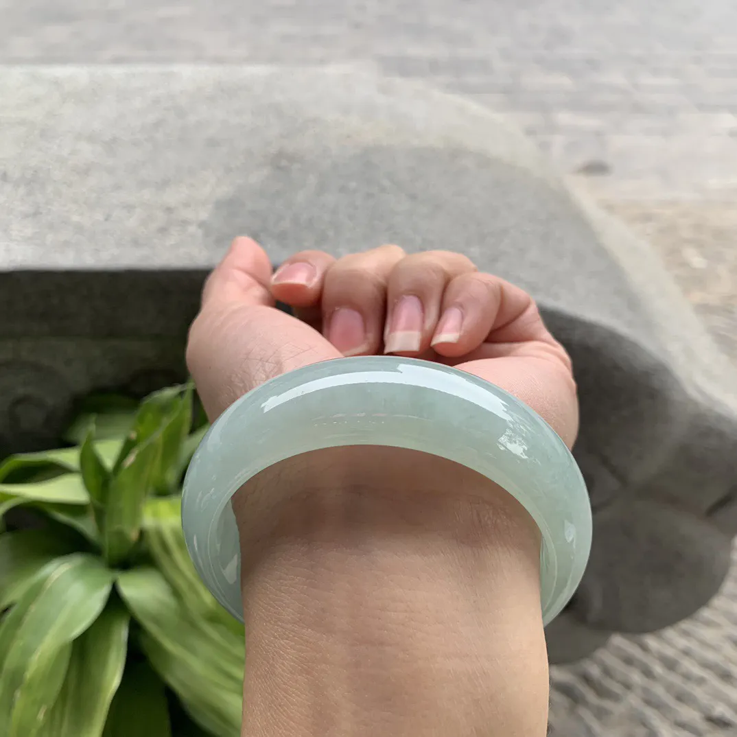 宽版大圈口 58.2-18.6-8.3【冰晴绿正圈手镯】正圈58 59可戴