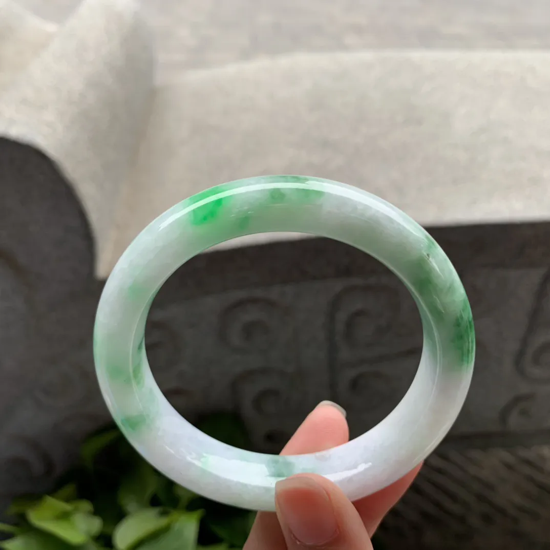 大圈口 58.2-13-9.1【飘阳绿正圈手镯】正圈58 59可戴