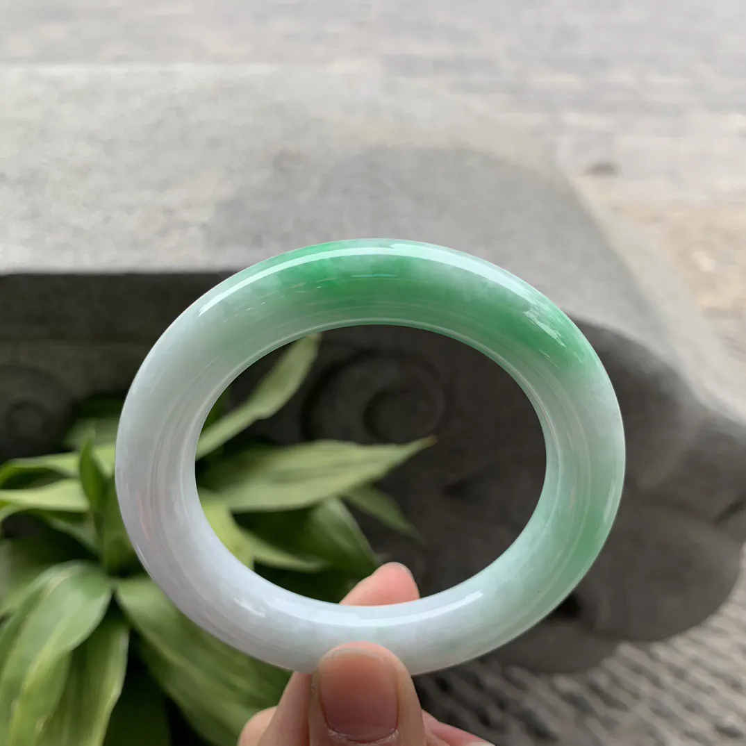 圈口55-11.9 【辣阳绿圆条手镯】圆条55 56可戴