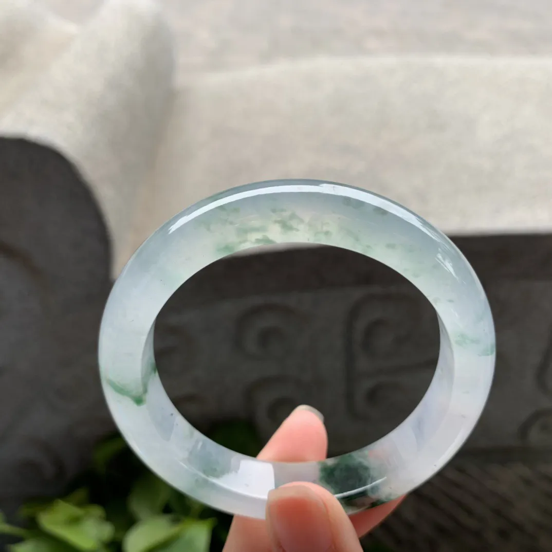 圈口55.5-12.5-8.6 【高冰飘花正圈手镯】正圈55 56可戴