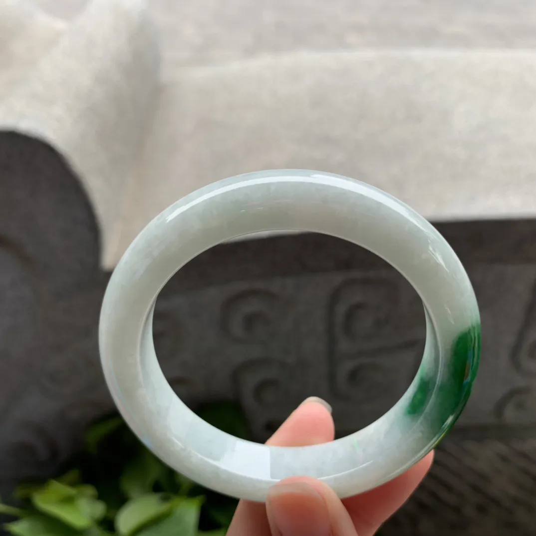 圈口 55.6-12.4-9【辣绿正圈手镯】正圈55 56可戴