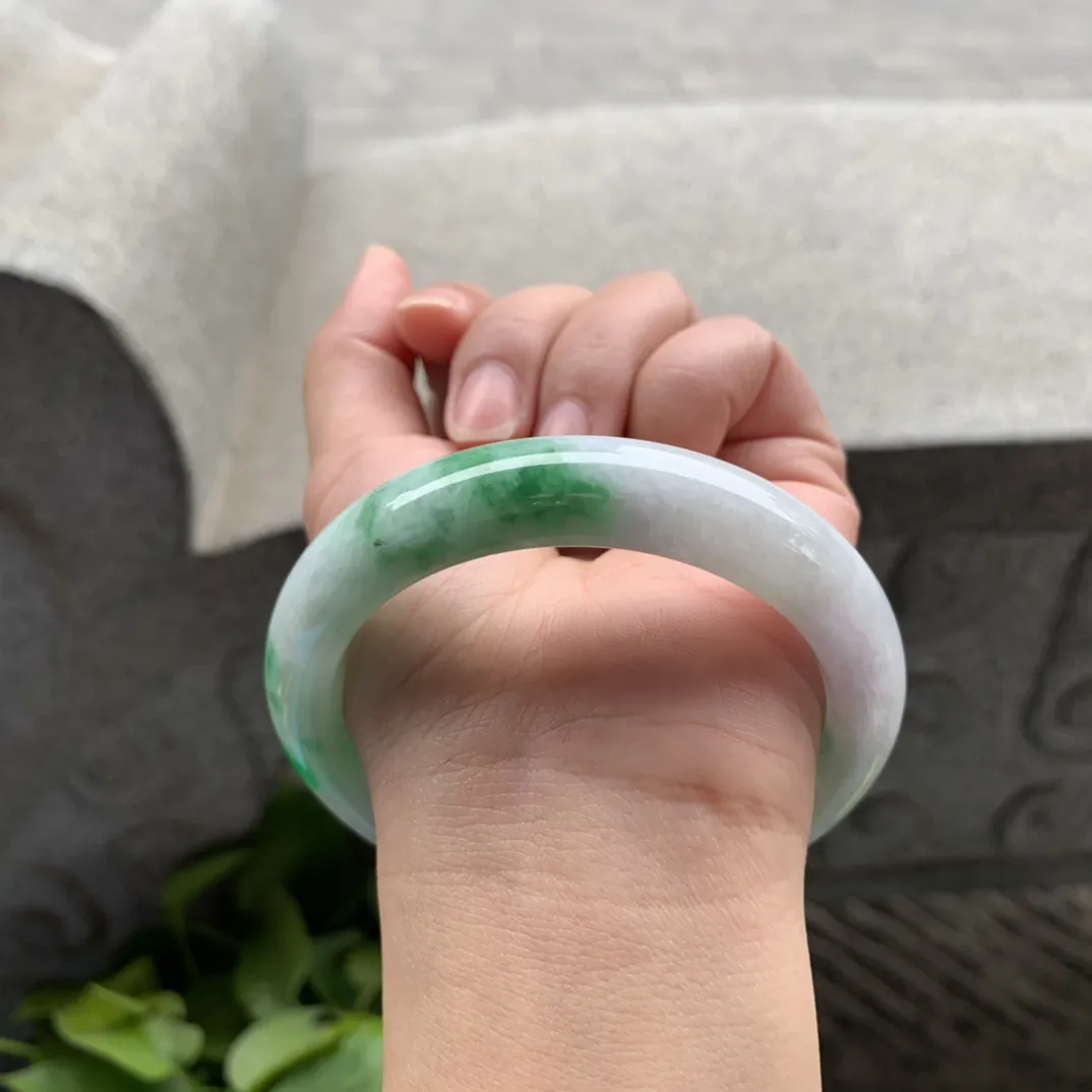 大圈口 58.2-13-9.1【飘阳绿正圈手镯】正圈58 59可戴