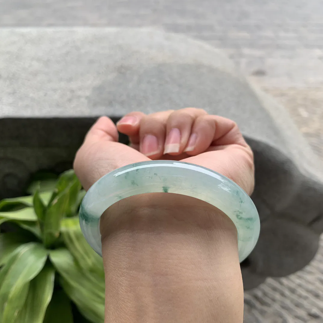 圈口55.3-11.6-8.4 【冰飘花正圈手镯】正圈55 56可戴