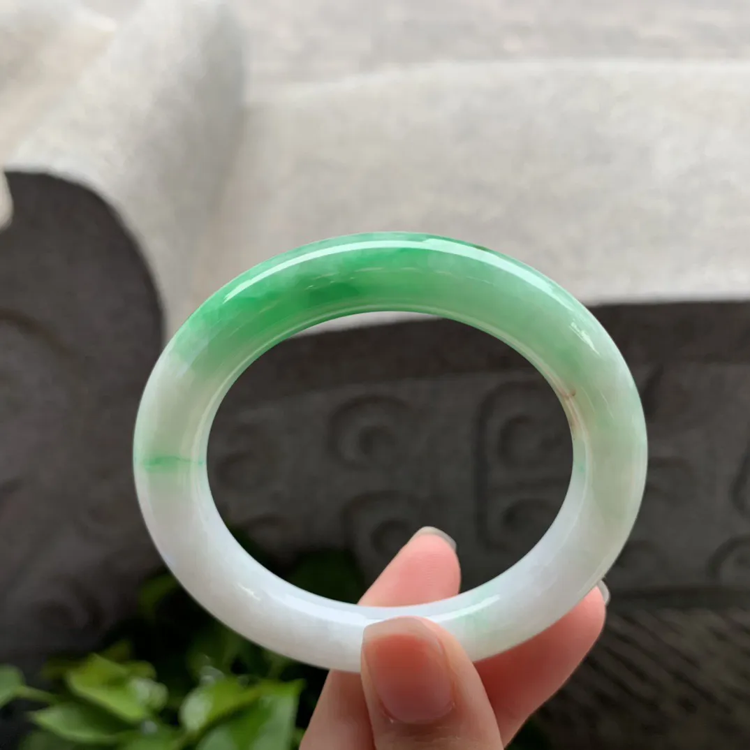 小圈口50.5-10 【辣阳绿圆条手镯】圆条50 51可戴