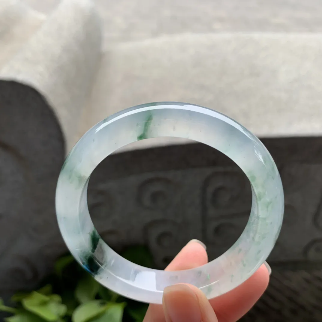 圈口55.5-12.5-8.6 【高冰飘花正圈手镯】正圈55 56可戴