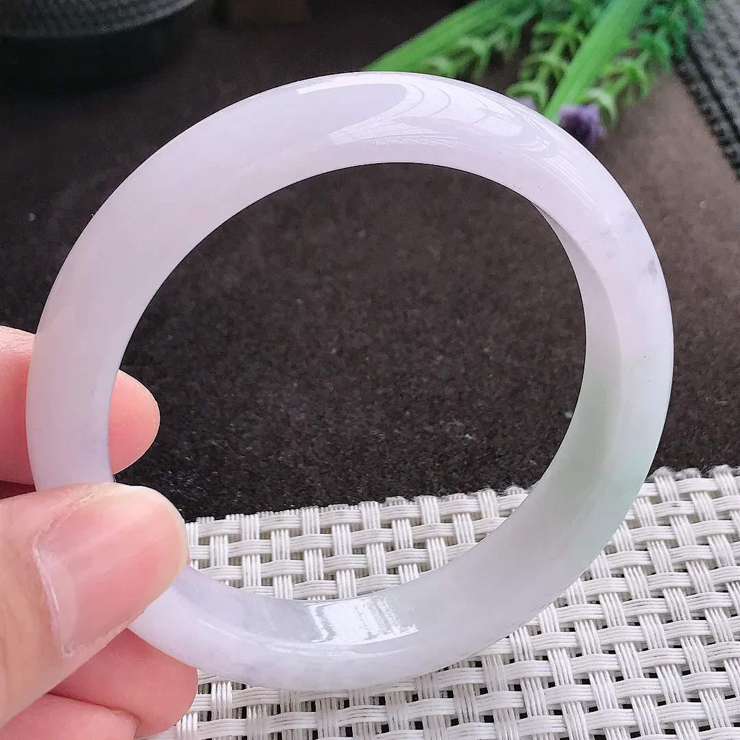 实拍A货翡翠57.8/12.6/8.2老坑冰润水灵冰晴手镯宽边玉镯