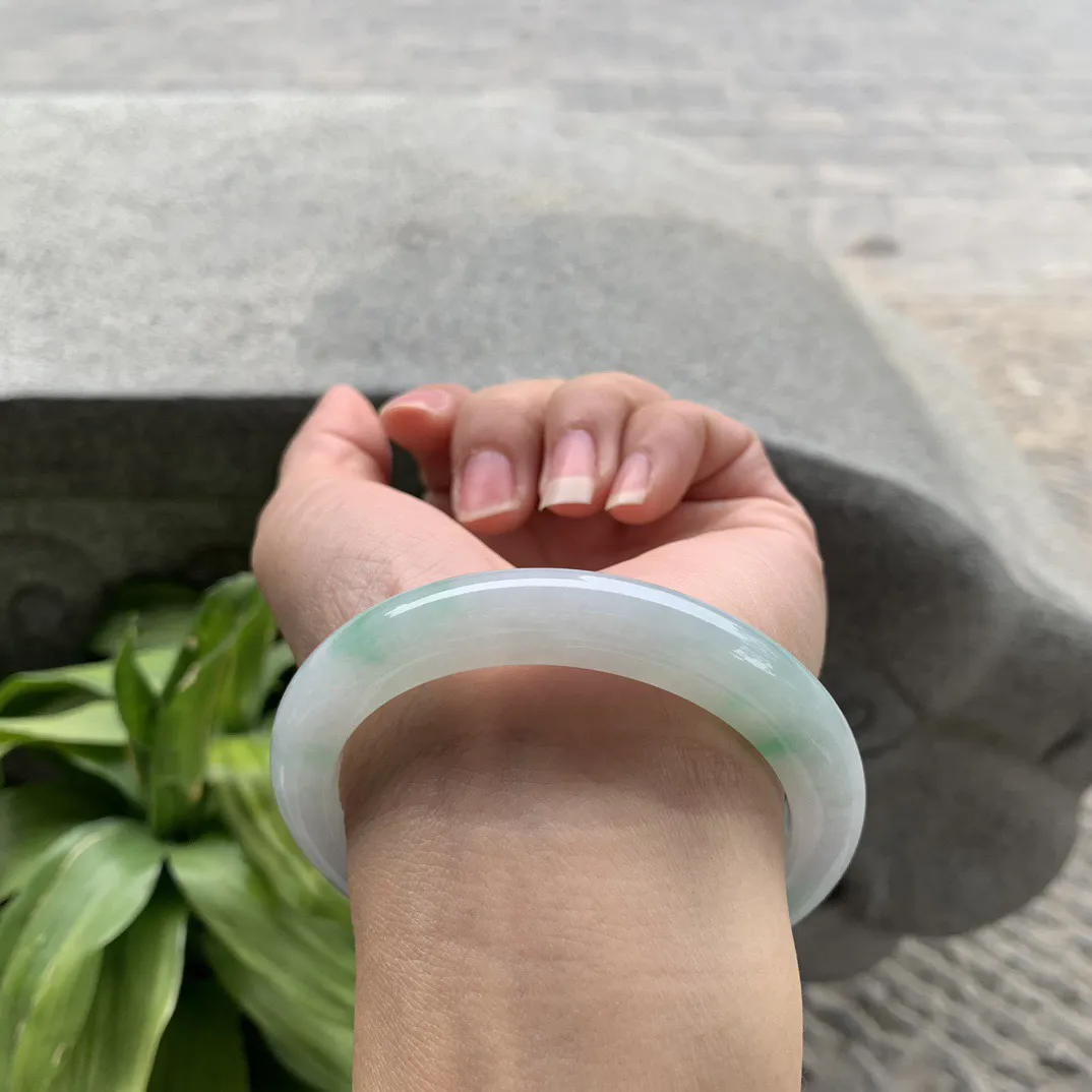 圈口56-9.6-9.3 【飘绿正圈手镯】正圈56 57可戴