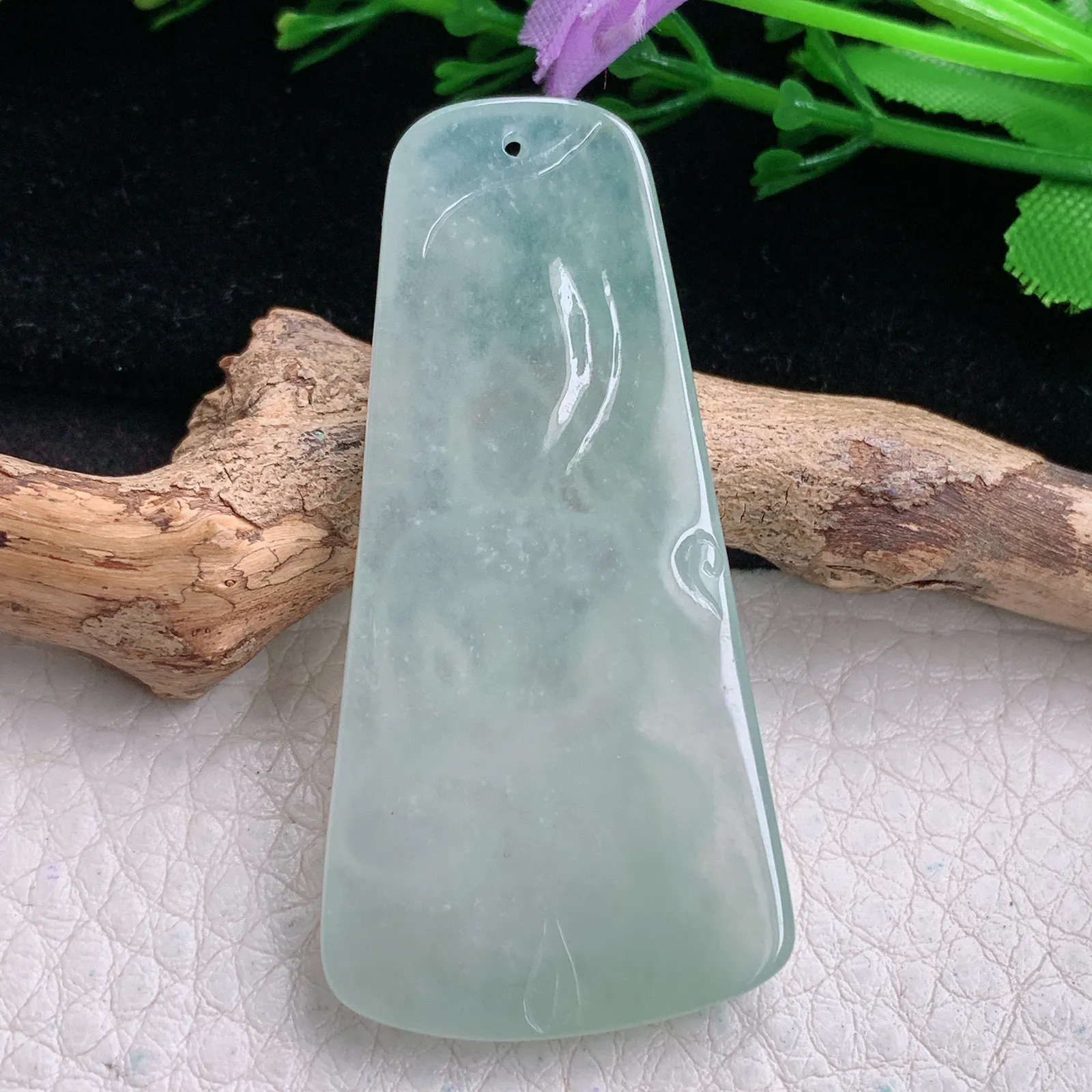 yn实拍51.5*26*5.3缅甸翡翠精雕冰晴大日如来佛祖玉吊坠 玉挂坠