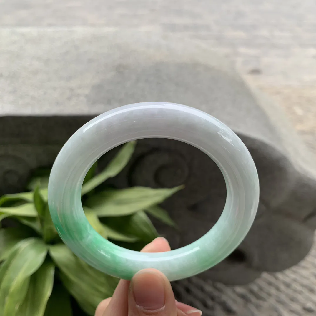 圈口55-11.9 【辣阳绿圆条手镯】圆条55 56可戴