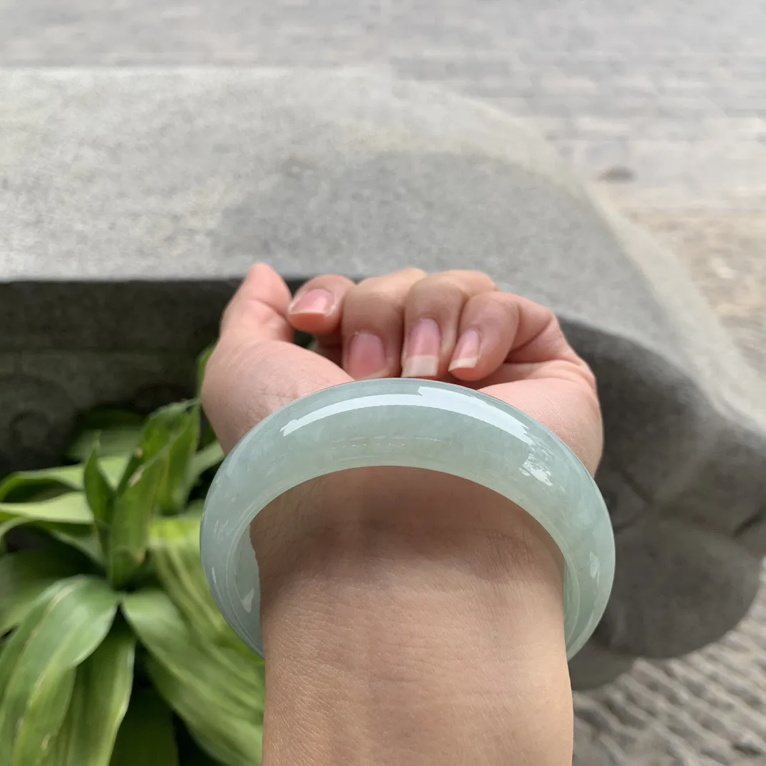 宽版大圈口 58.2-18.6-8.3【冰晴绿正圈手镯】正圈58 59可戴