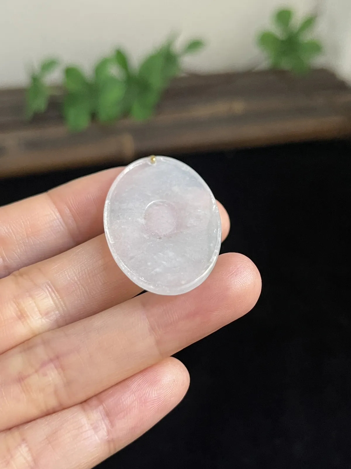 翡翠吊坠，印记：G18K