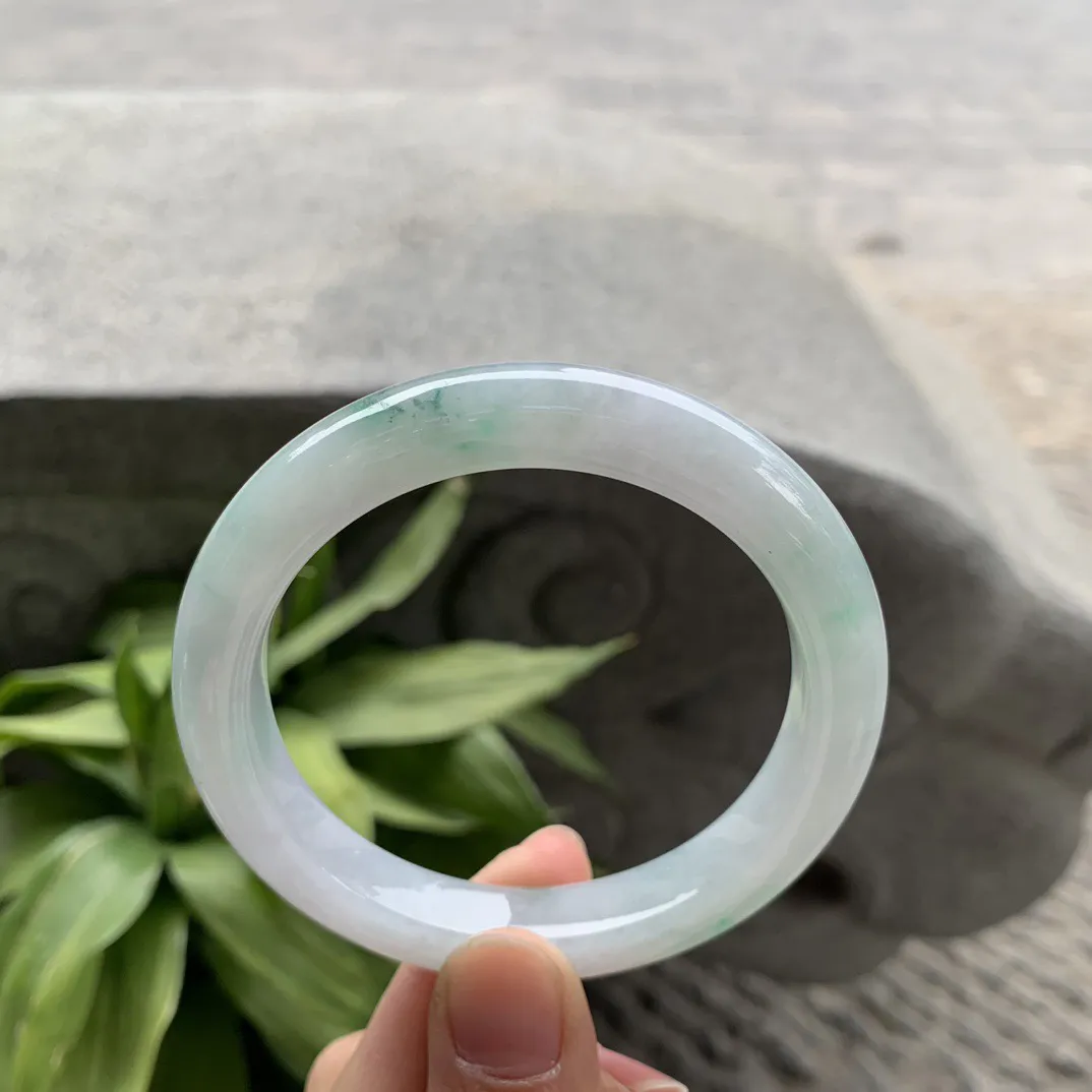 圈口56-9.6-9.3 【飘绿正圈手镯】正圈56 57可戴