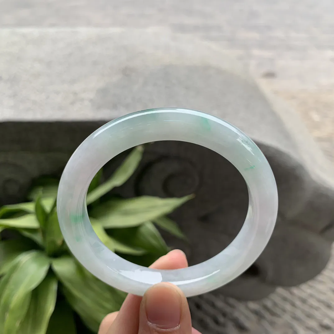 圈口56-9.6-9.3 【飘绿正圈手镯】正圈56 57可戴