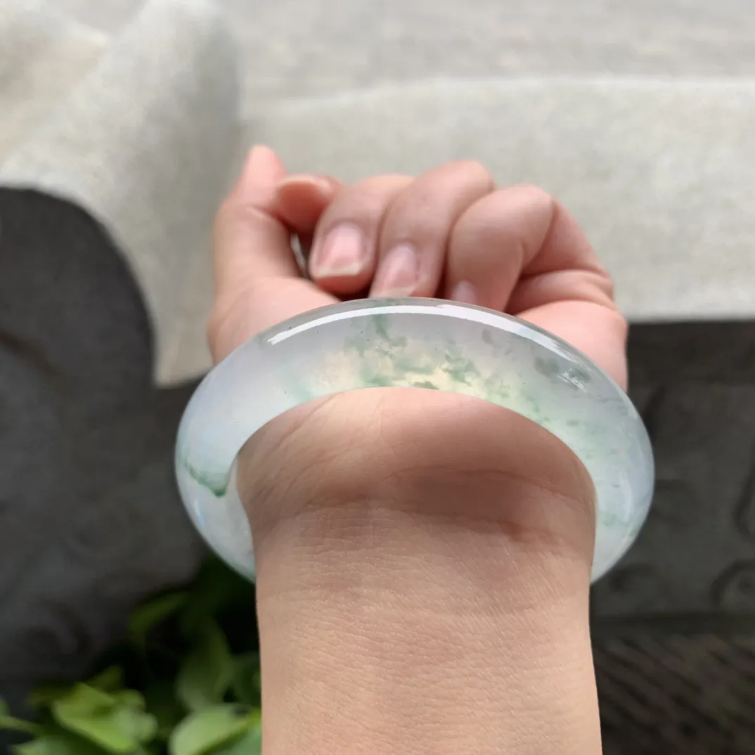 圈口55.5-12.5-8.6 【高冰飘花正圈手镯】正圈55 56可戴