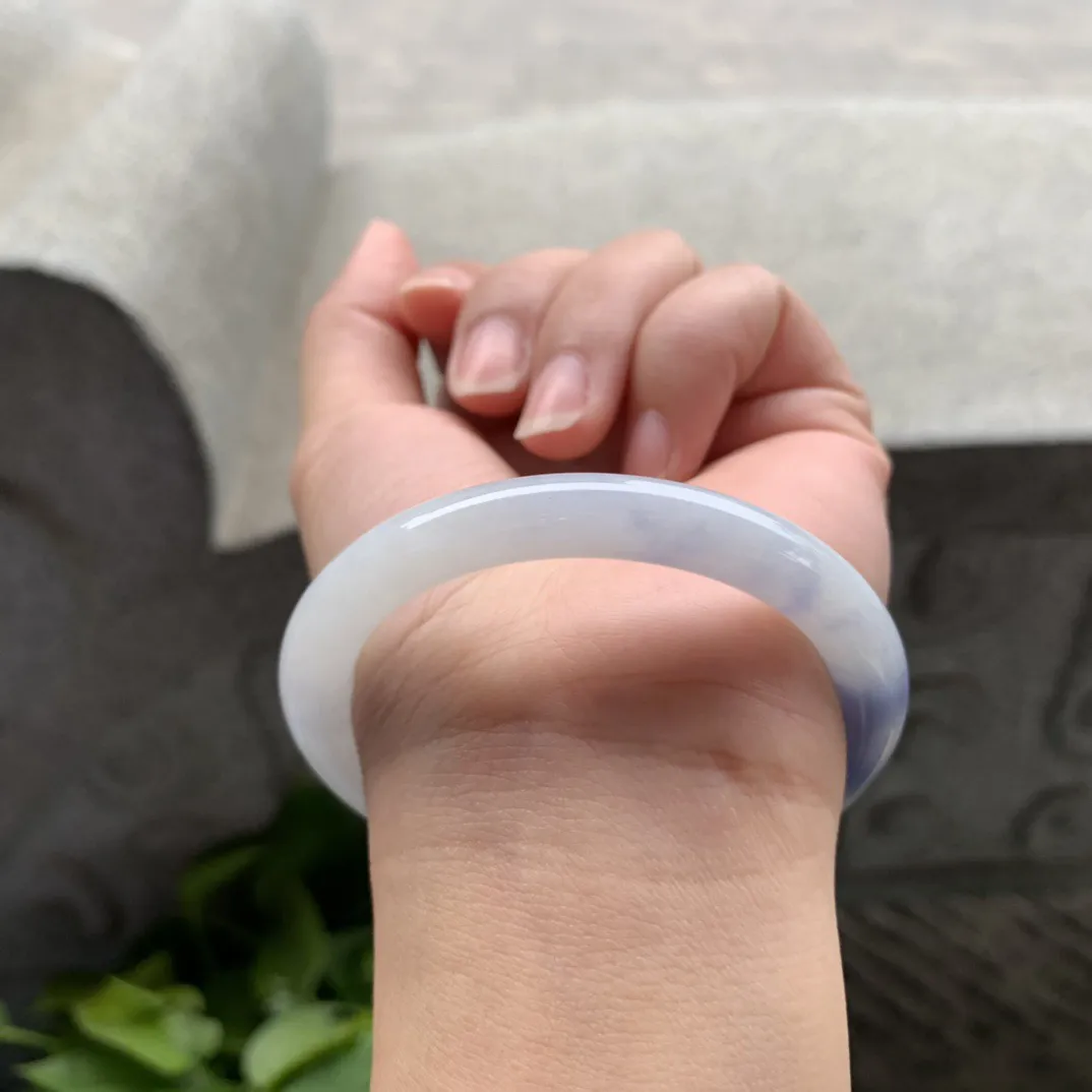 小圈口52.8-7.2 【飘蓝紫圆条手镯】圆条52 53可戴