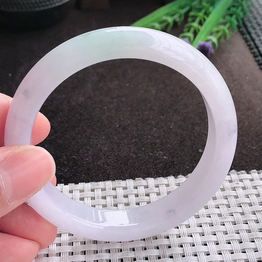 实拍A货翡翠57.8/12.6/8.2老坑冰润水灵冰晴手镯宽边玉镯