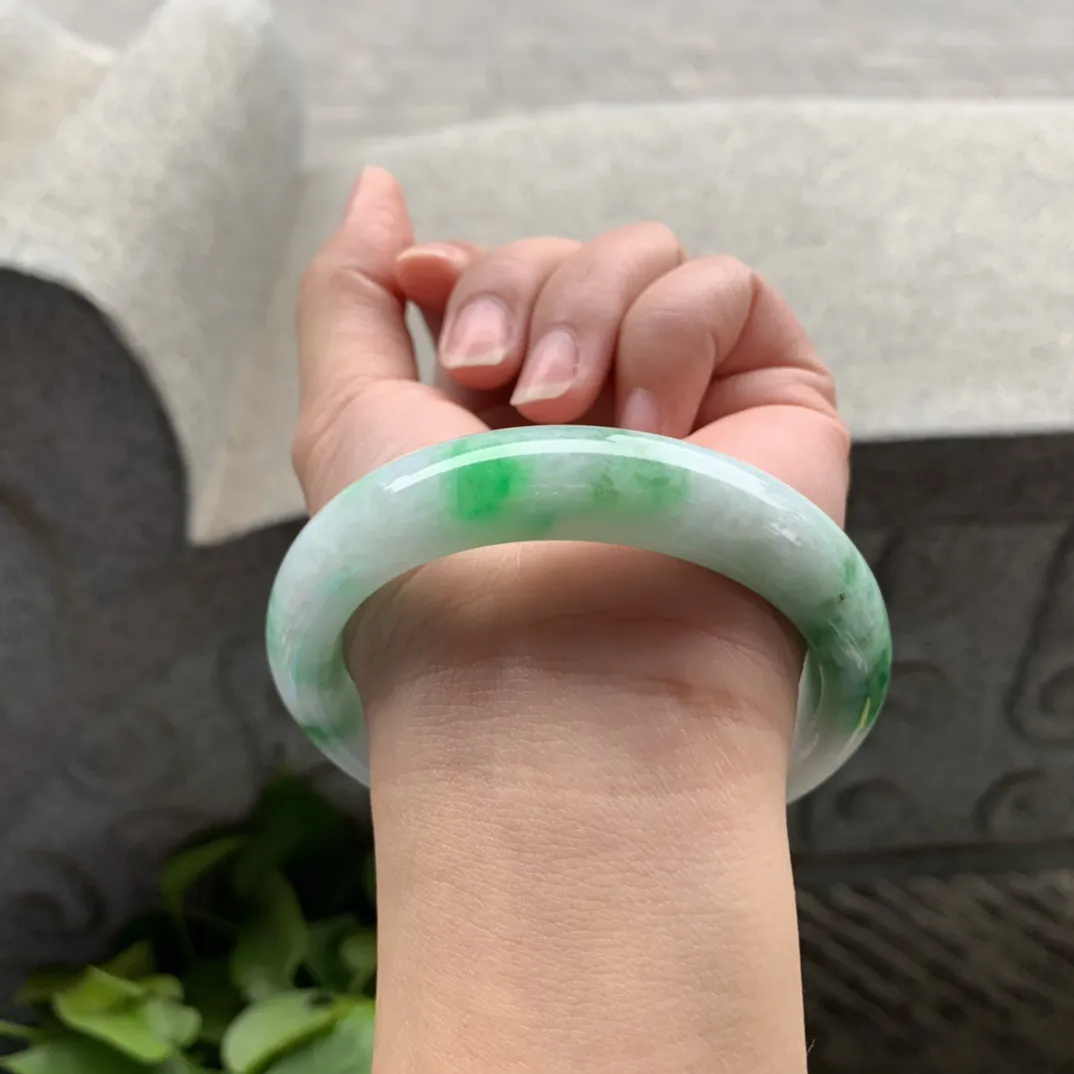 大圈口 58.2-13-9.1【飘阳绿正圈手镯】正圈58 59可戴