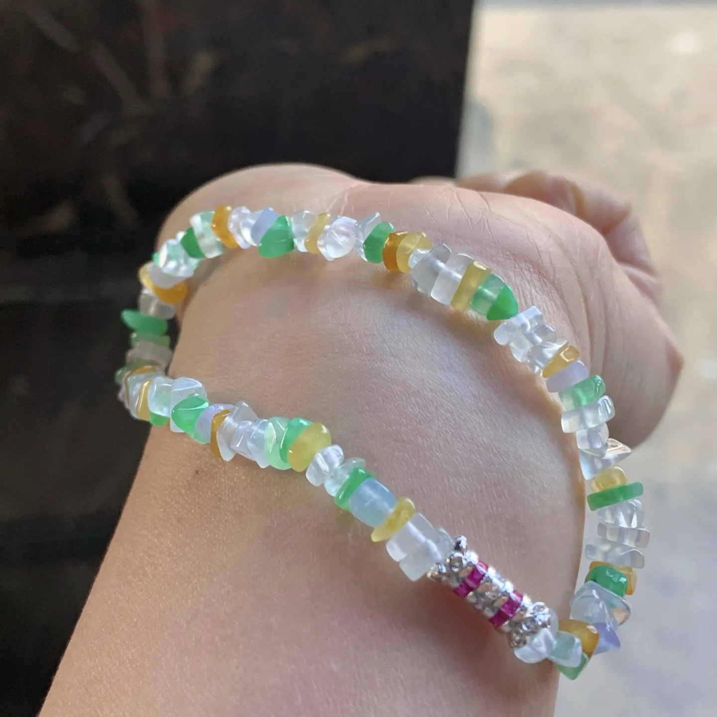 冰种手串^_^鲜艳 尺寸5.5-2.5