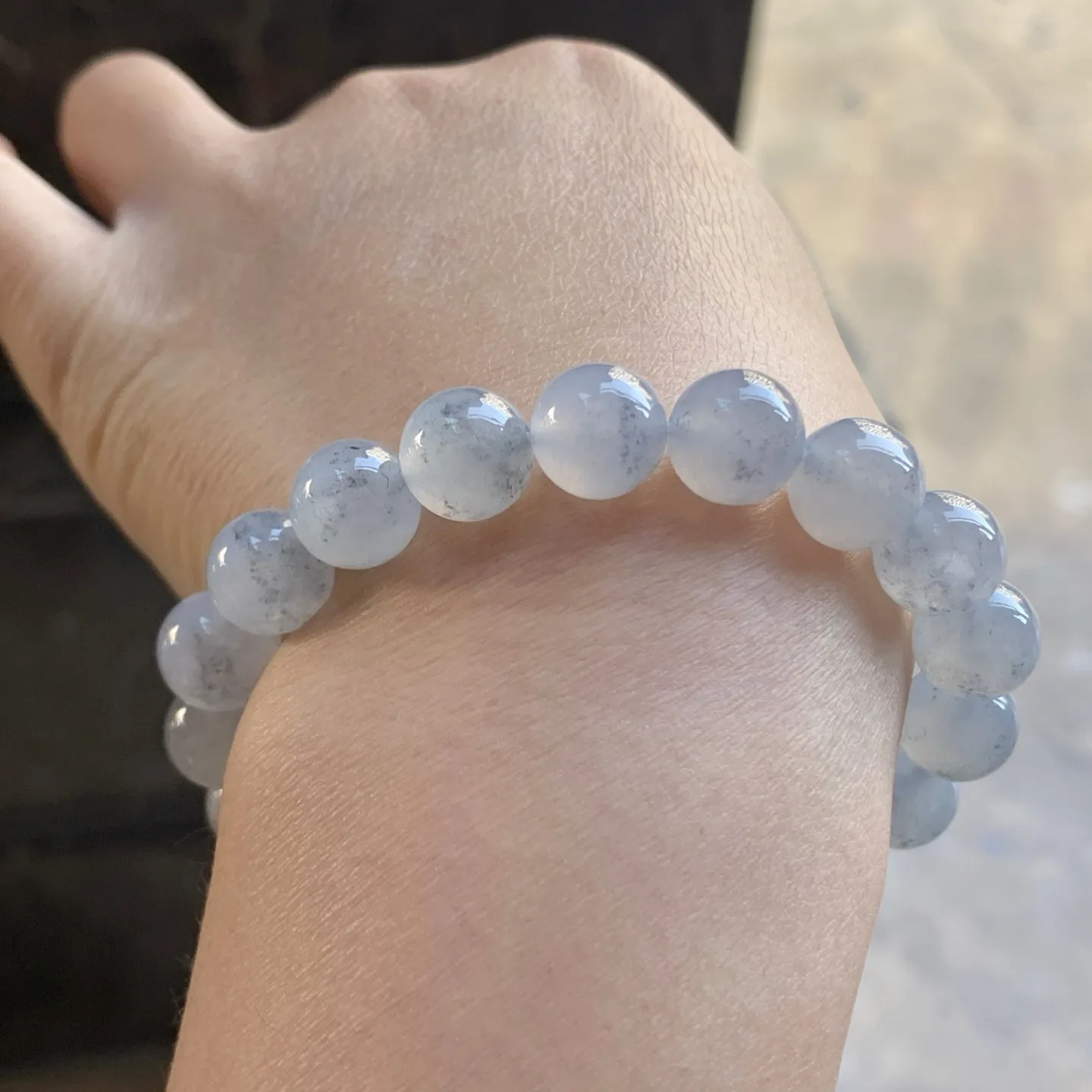 冰种乌鸡手串^_^冰透 清新 尺寸9.8