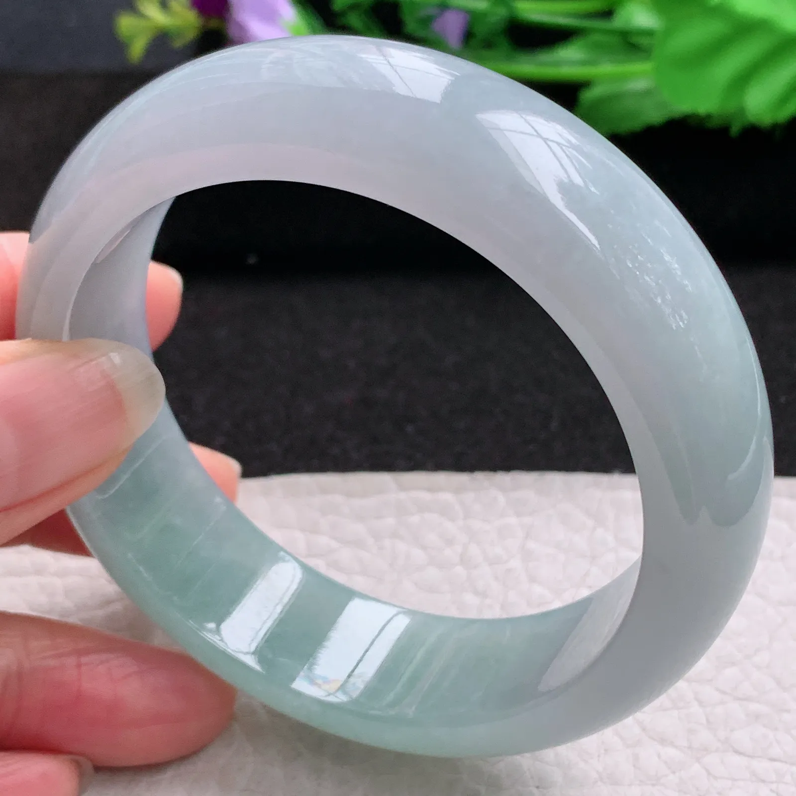 nr实拍58.5*17.5*8.6轮胎镯 缅甸翡翠a货玉手镯冰晴大气宽边玉手环