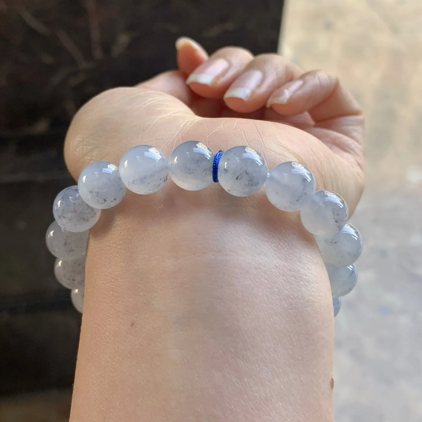 冰种乌鸡手串^_^冰透 清新 尺寸9.8