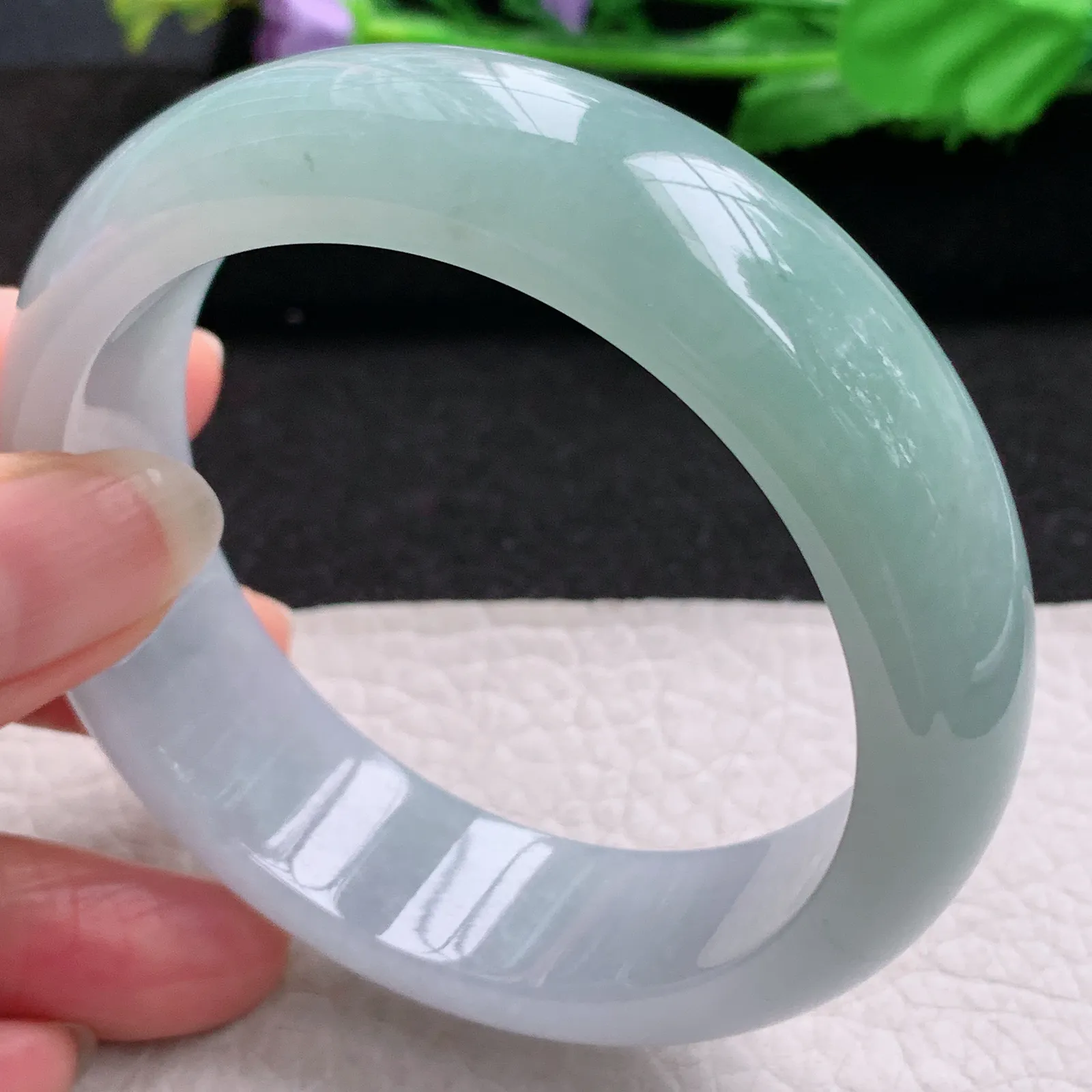 nr实拍58.5*17.5*8.6轮胎镯 缅甸翡翠a货玉手镯冰晴大气宽边玉手环